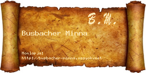 Busbacher Minna névjegykártya
